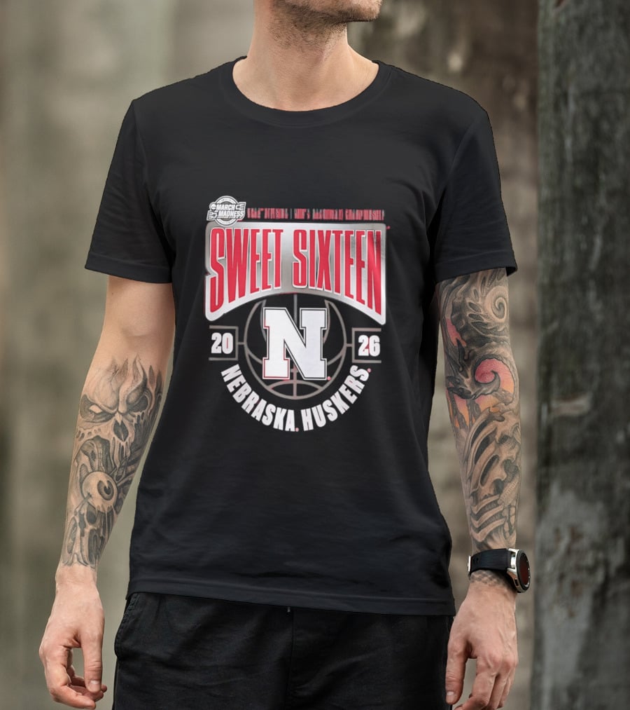 Nebraska Huskers 2026 NCAA Sweet Sixteen Basketball Tournament Championship T-Shirt