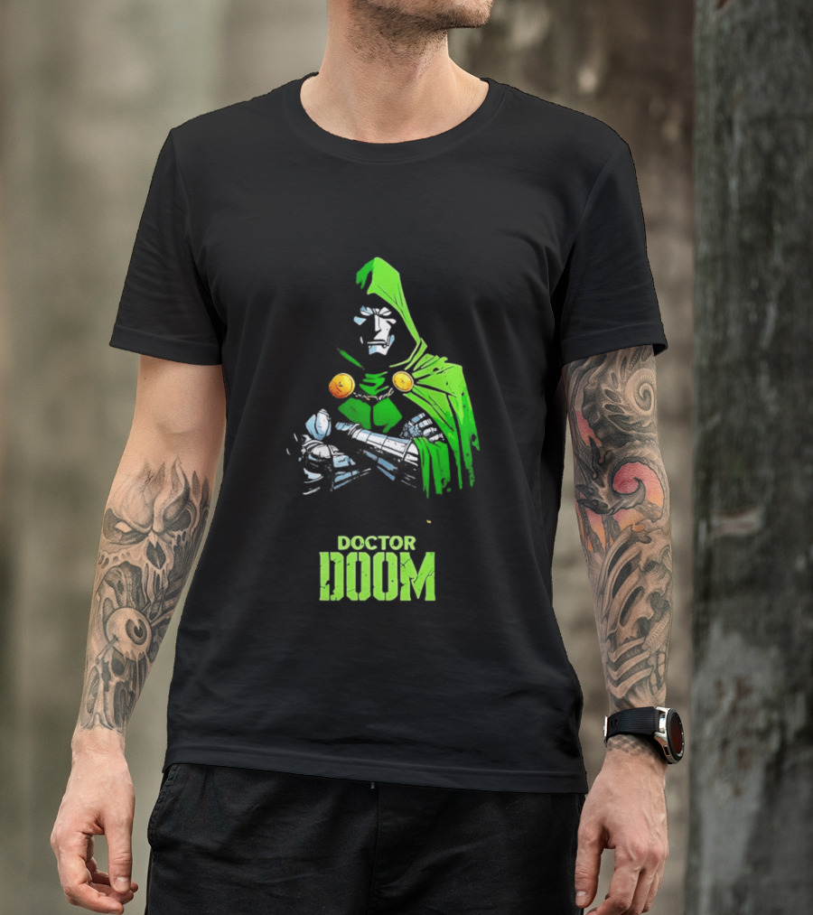 Doctor Doom Green Armor Crossed Arms Marvel T-Shirt
