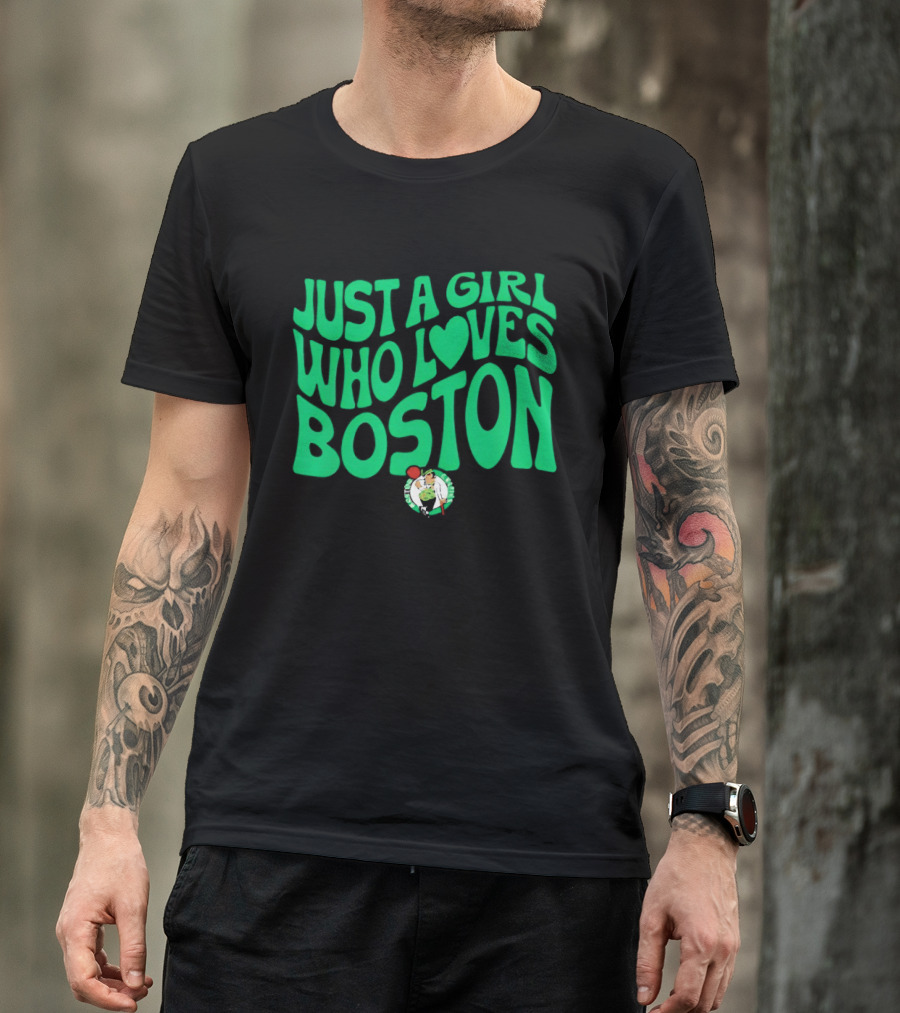 Just A Girl Who Loves Boston Celtics With Heart T-Shirt