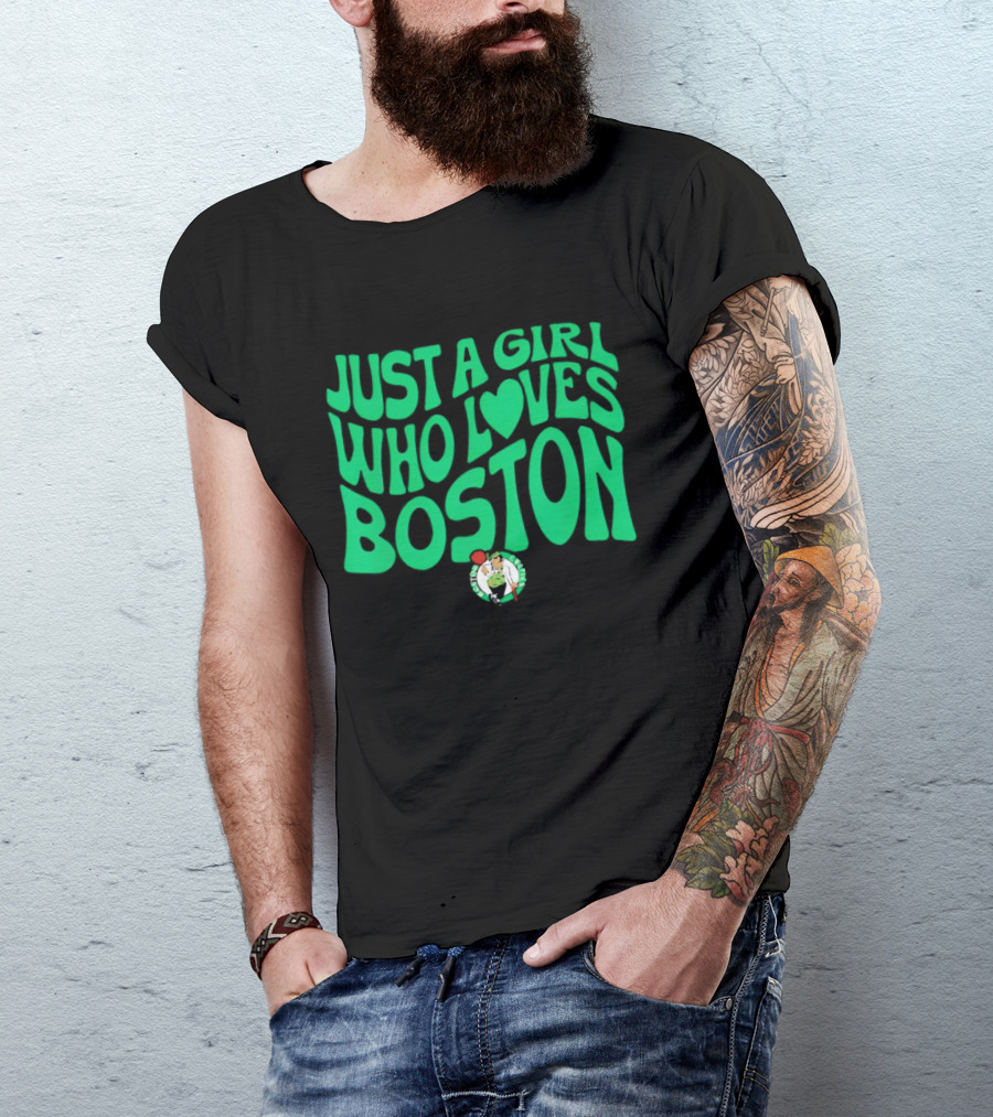 Just A Girl Who Loves Boston Celtics With Heart T-Shirt