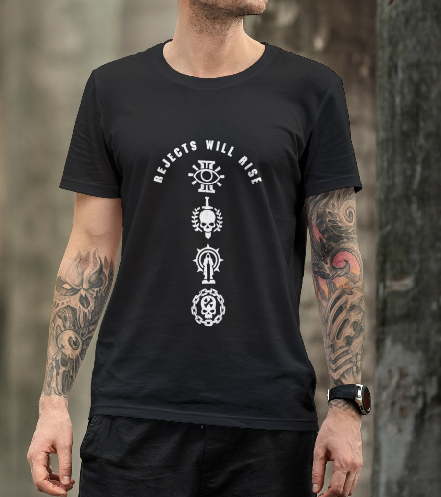Rejects Will Rise Eye And Skull Symbol Collection T-Shirt