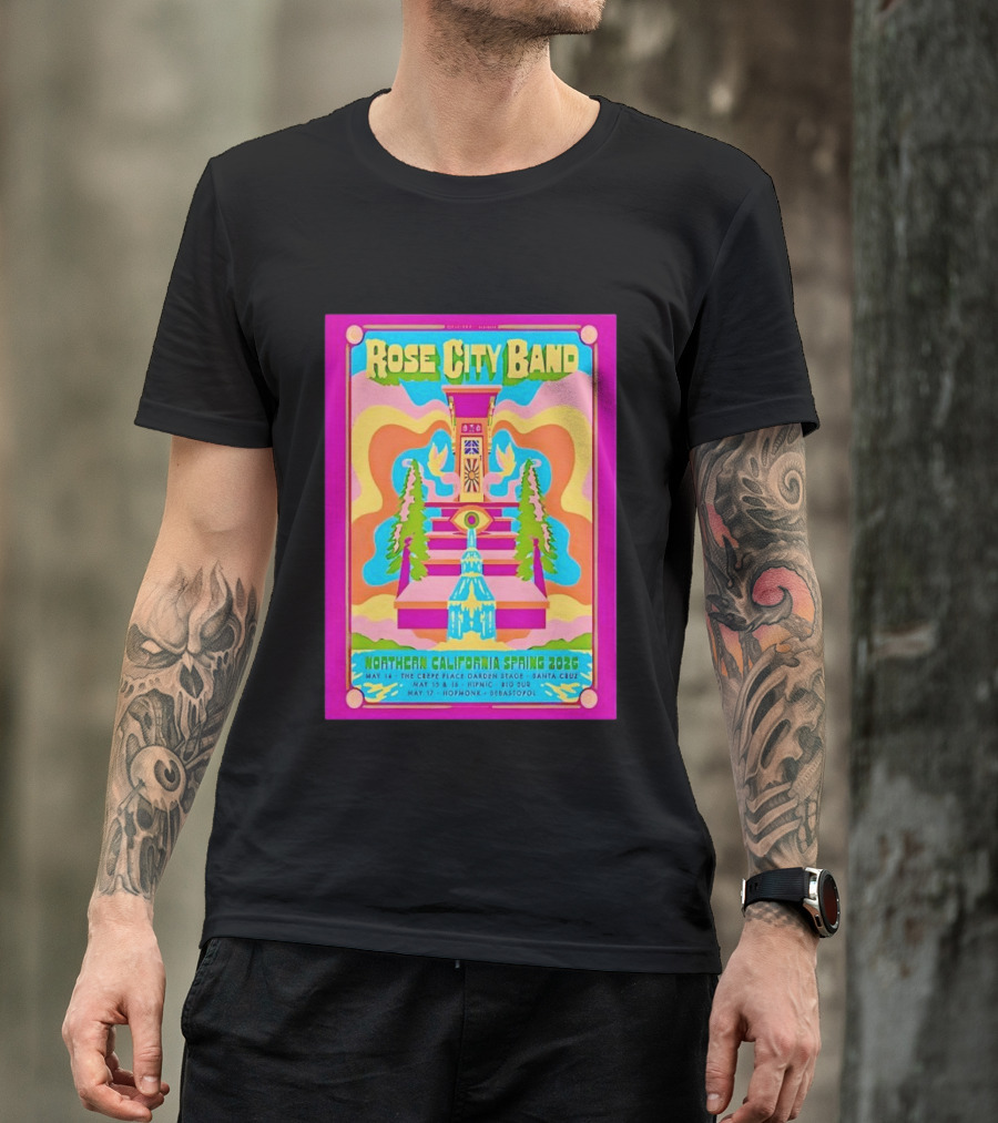Rose City Band Northern California Spring 2026 Santa Cruz Hopmonk May 14 16 17 Forest Stream Psychedelic T-Shirt