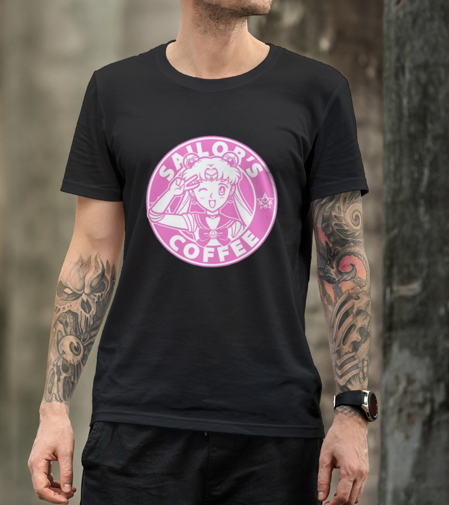 Sailor's Coffee Pink Winking Moon T-Shirt