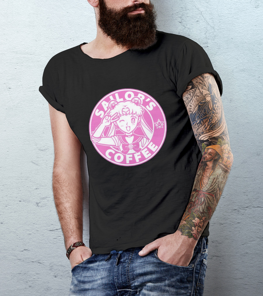 Sailor's Coffee Pink Winking Moon T-Shirt
