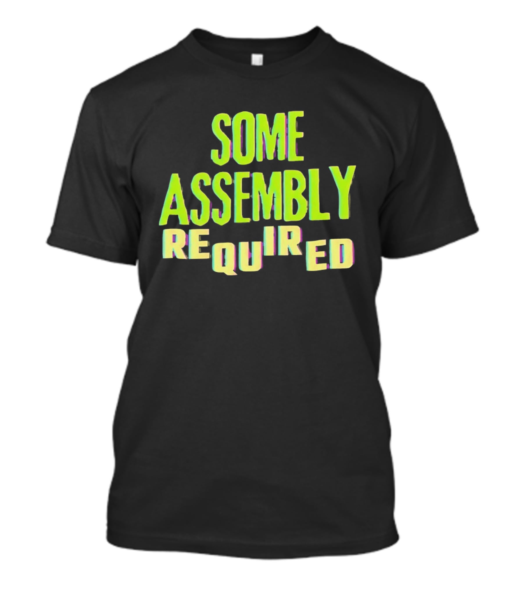 Some Assembly Required Block Style Multicolor T-Shirt