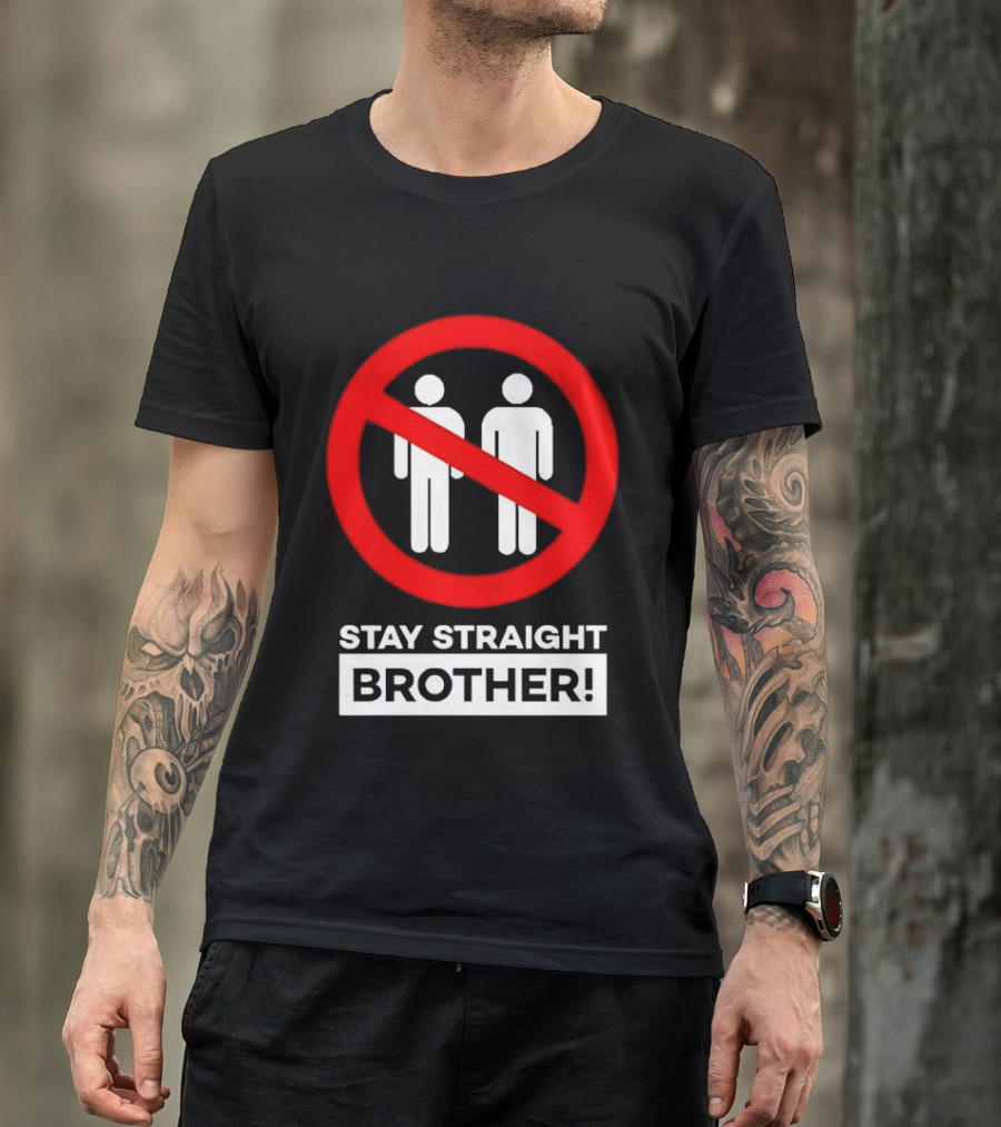 Stay Straight Brother Circle Cross Stencil T-Shirt