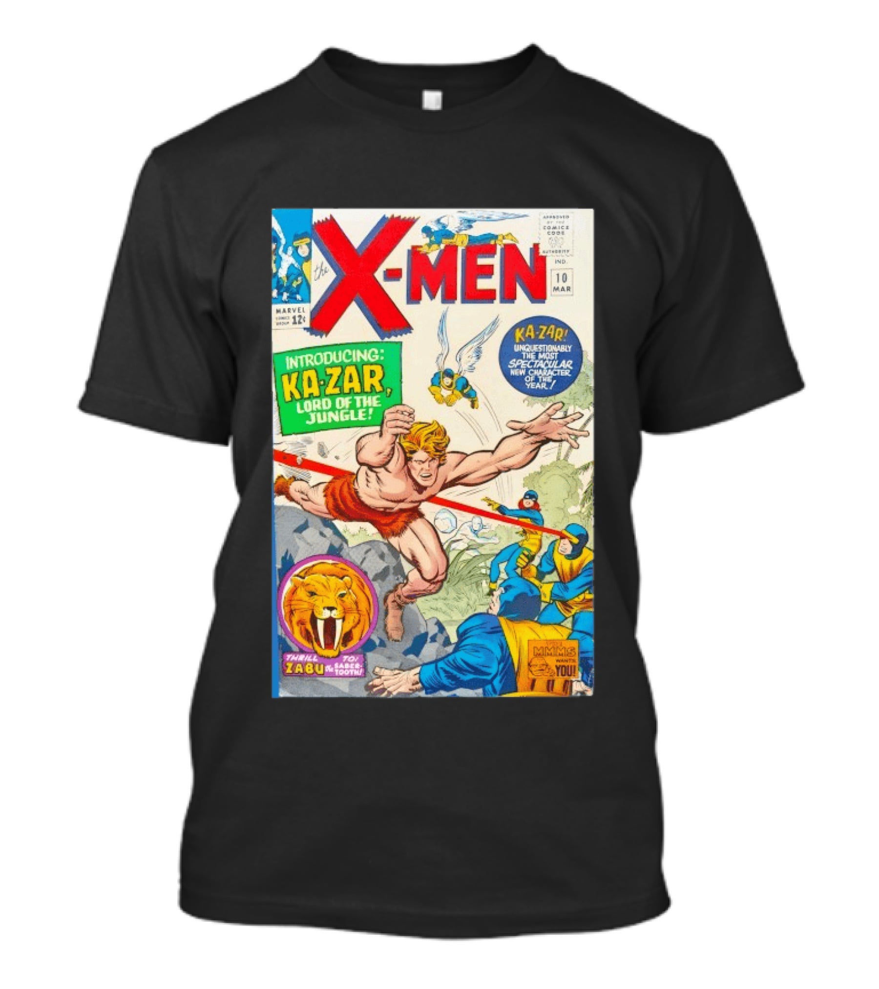 X Men 10 Introducing Ka Zar Lord Of The Jungle Marvel Comic Cover With Thrill To Zabu And Unquestionably The Most Spectacular New T-Shirt