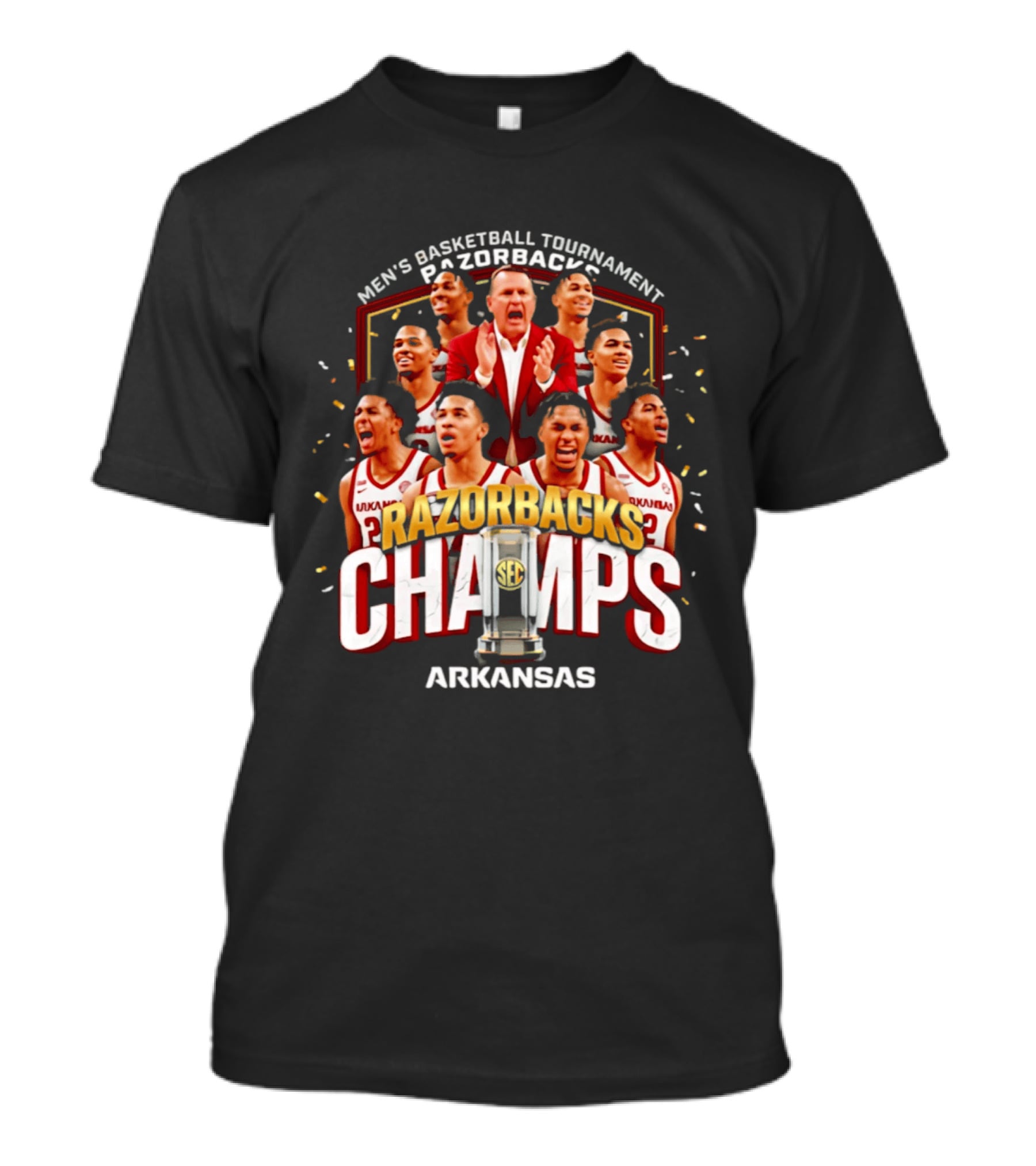 Arkansas Razorbacks Men's Basketball Tournament Champs Razorbacks Champs 2026 T-Shirt