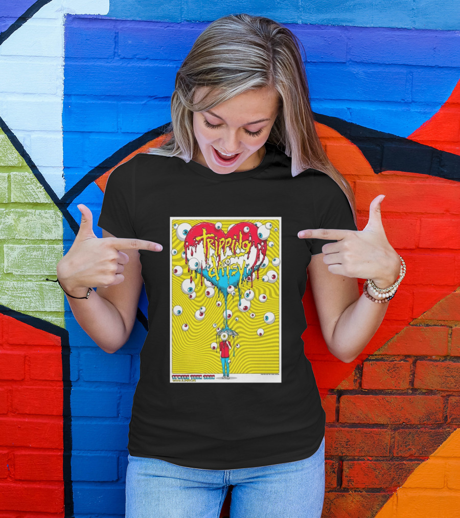 Tripping Daisy Spring Tour 2026 Psychedelic Heart And Eye Balloons By Cody Schibi T-Shirt