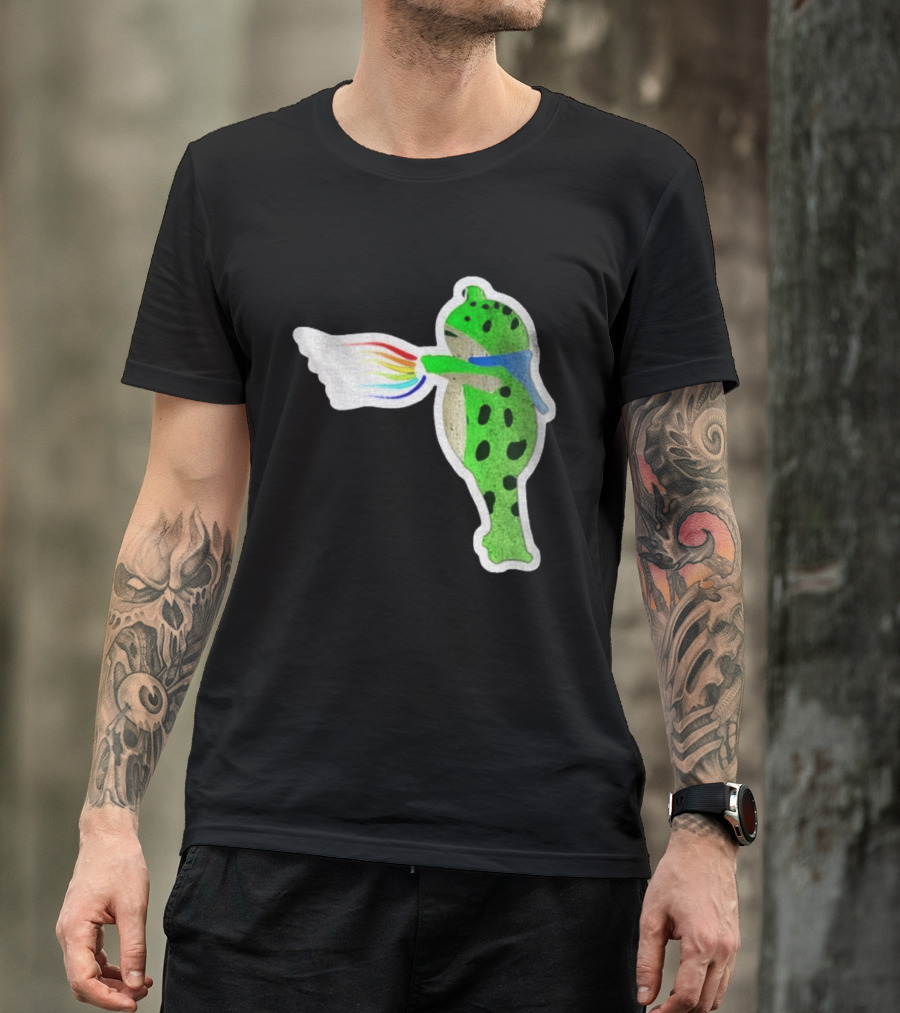 Portland Frog Holding Rainbow Flag LGBT Pride Anti Maga Protest T-Shirt