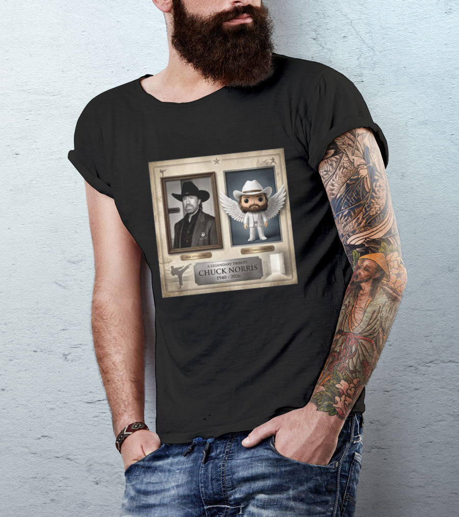 A Legendary Tribute Chuck Norris Real Life Legend Vinyl Commemorative 1940 2026 T-Shirt
