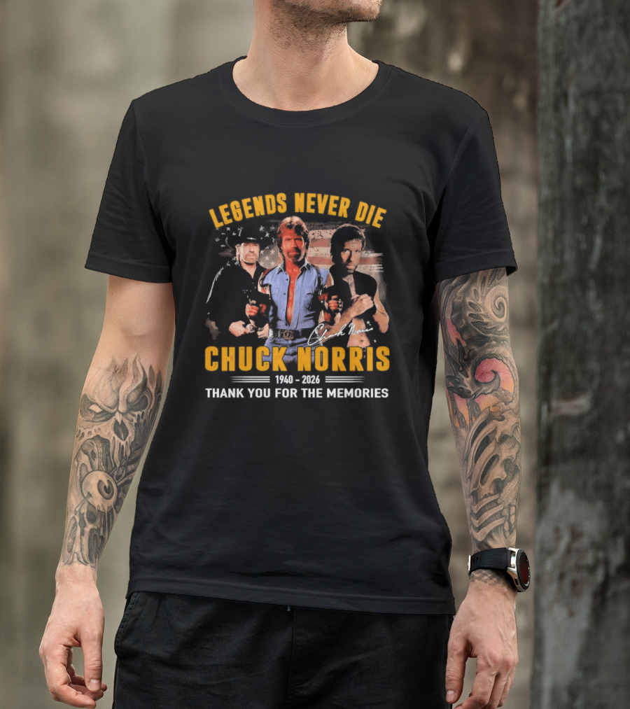 Legends Never Die Chuck Norris 1940 2026 Thank You For The Memories T-Shirt