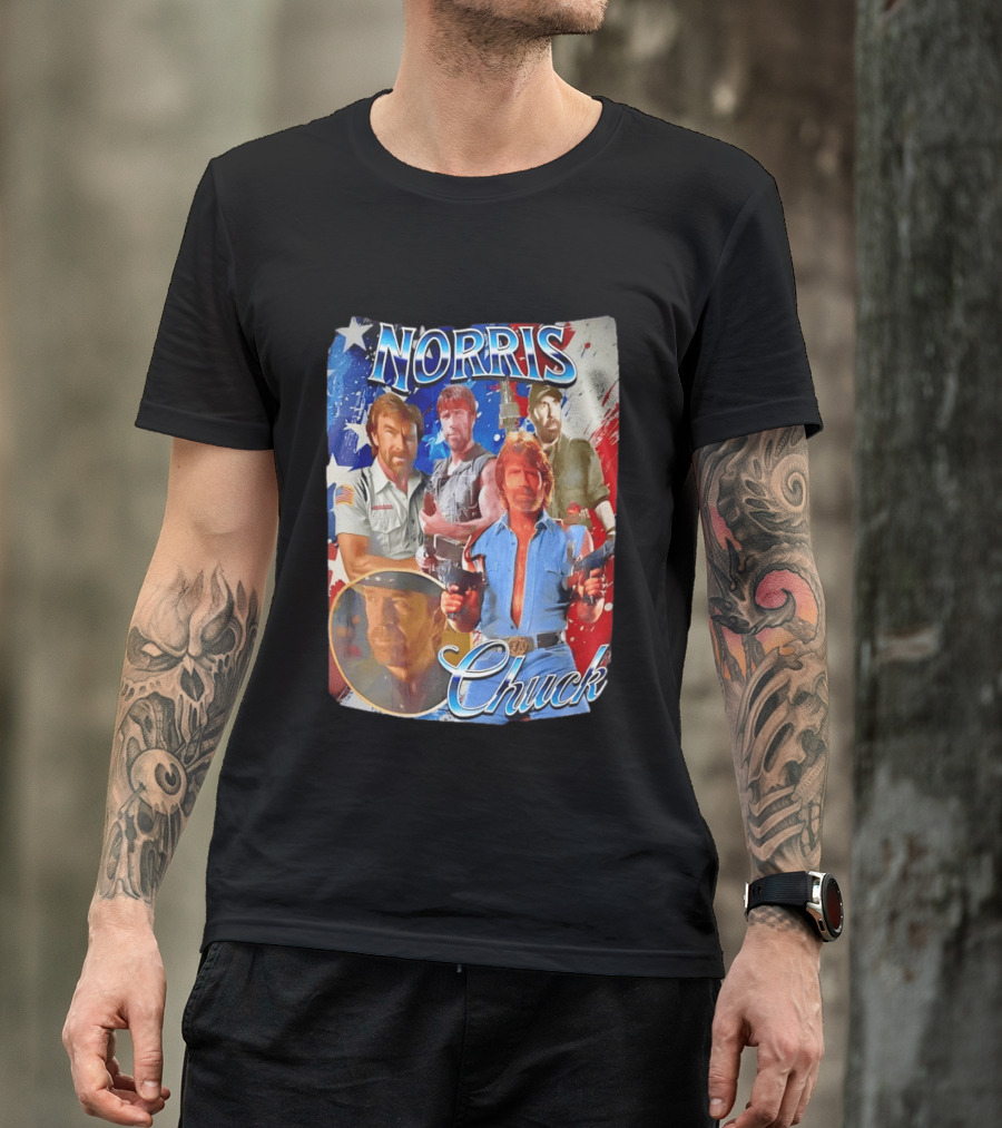 Chuck Norris Walker Texas Ranger Way Of The Dragon American Flag T-Shirt