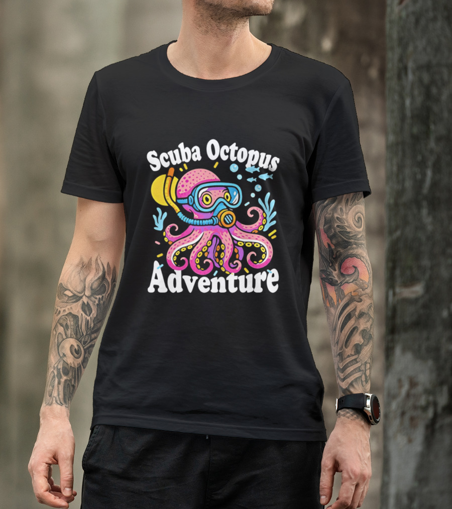 Scuba Octopus Adventure Snorkeling Deep Sea Journey T-Shirt