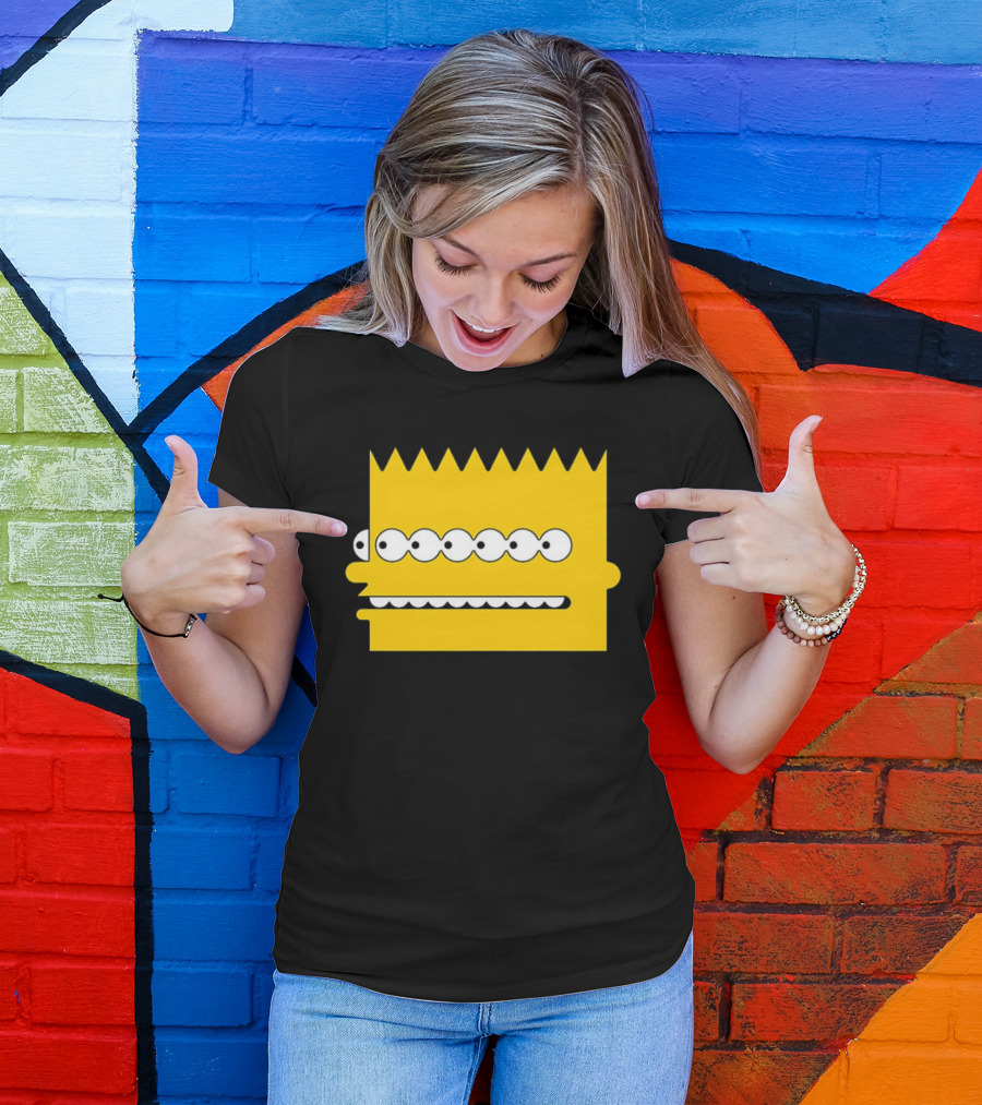 Simps Multi Mult Bart Yellow Silhouette Cartoon Eyes T-Shirt