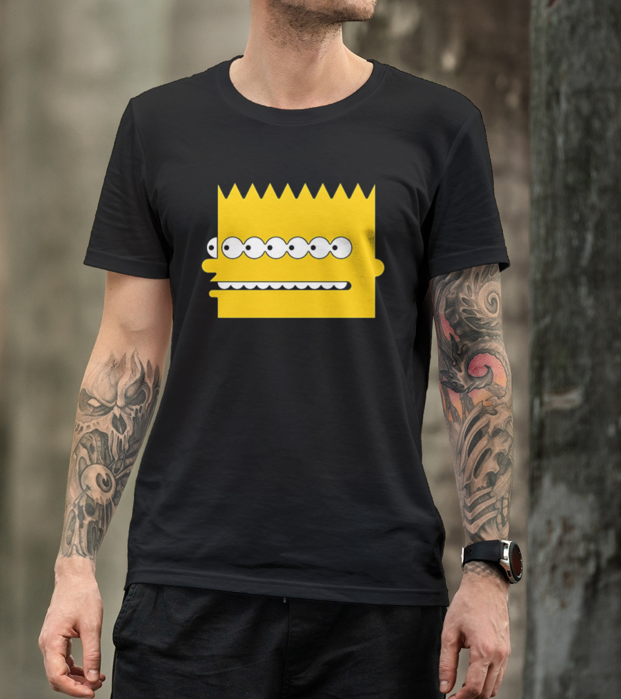 Simps Multi Mult Bart Yellow Silhouette Cartoon Eyes T-Shirt