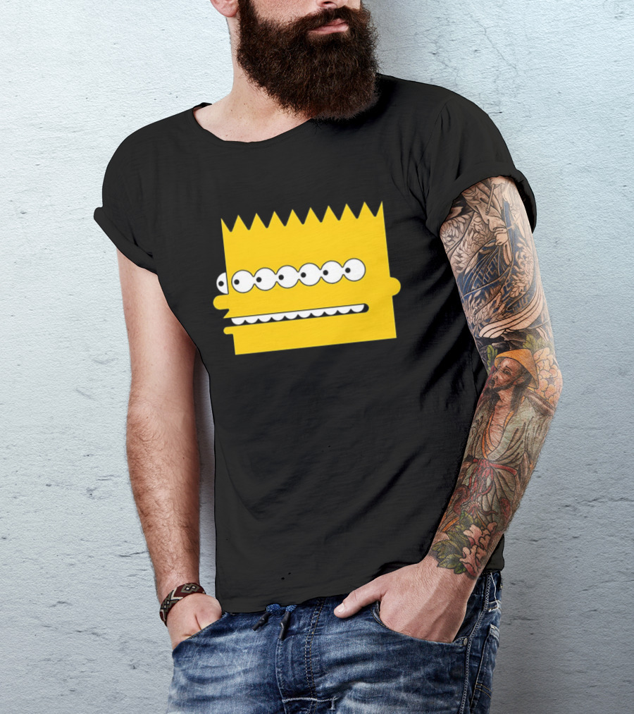 Simps Multi Mult Bart Yellow Silhouette Cartoon Eyes T-Shirt