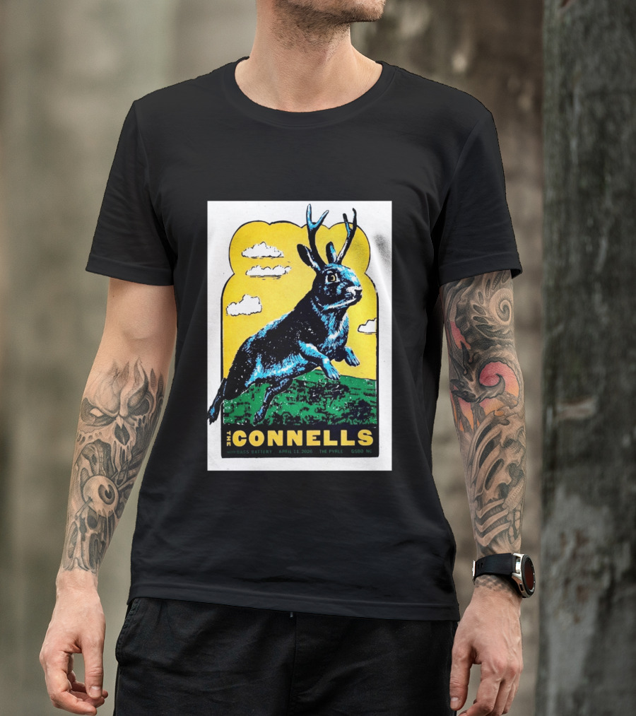 The Connells April 11 2026 The Pyrle Greensboro NC With Bass Battery Jackalope T-Shirt