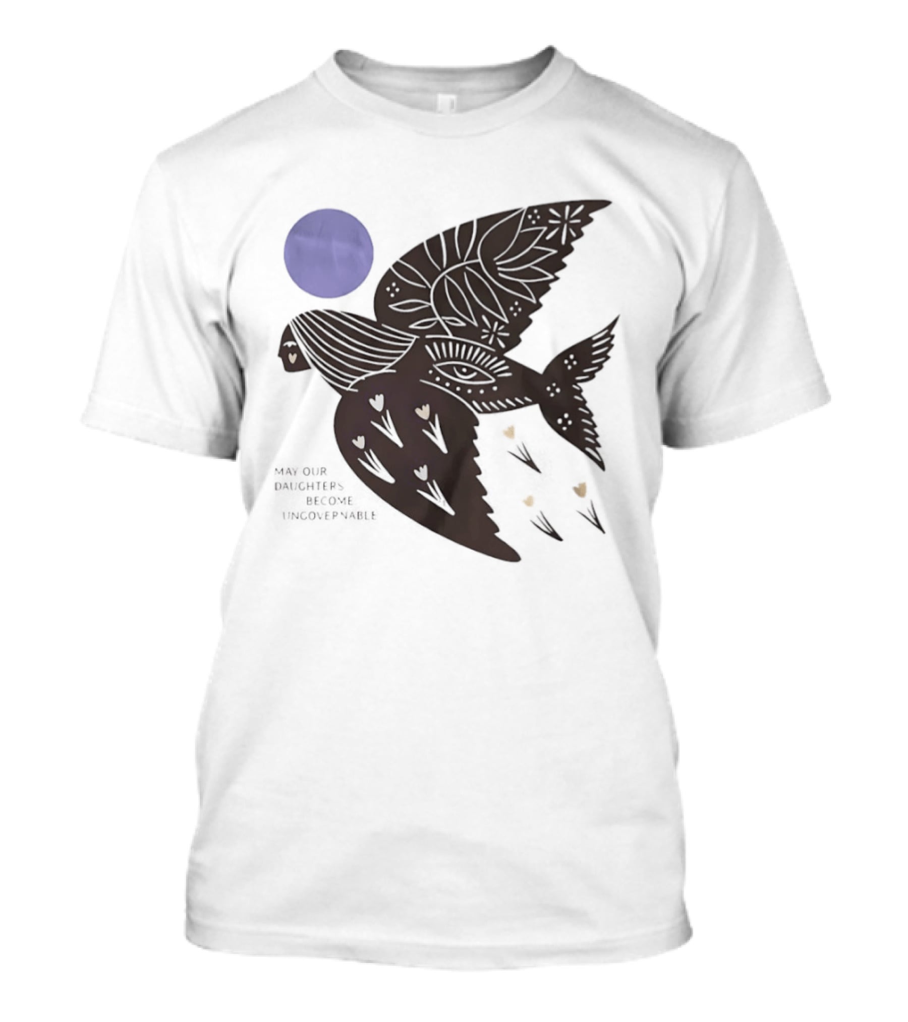 May Our Daughters Become Ungovernable Bird Floral Sun Hearts T-Shirt