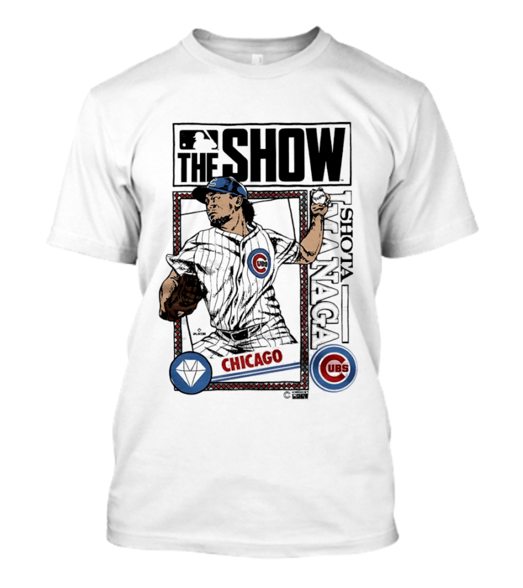 MLB The Show Shota Imanaga 18 Chicago Cubs Caricature T-Shirt