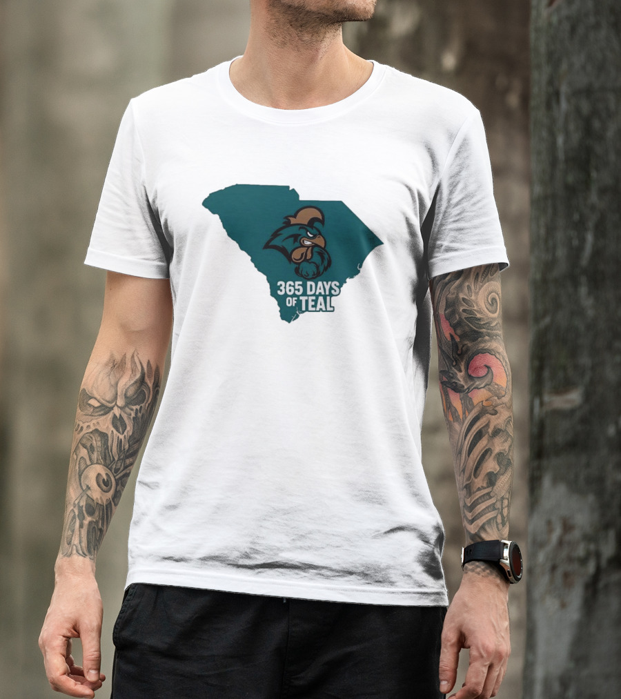 Coastal Carolina 365 Days Of Teal South Carolina Chanticleers T-Shirt