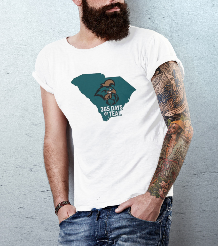 Coastal Carolina 365 Days Of Teal South Carolina Chanticleers T-Shirt