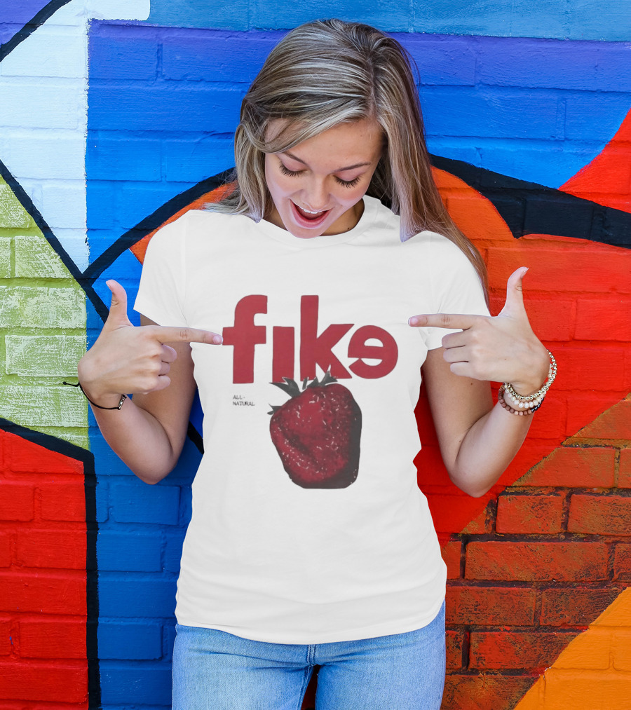 Fike All Natural Strawberry Red Bold Fresh Fruit T-Shirt