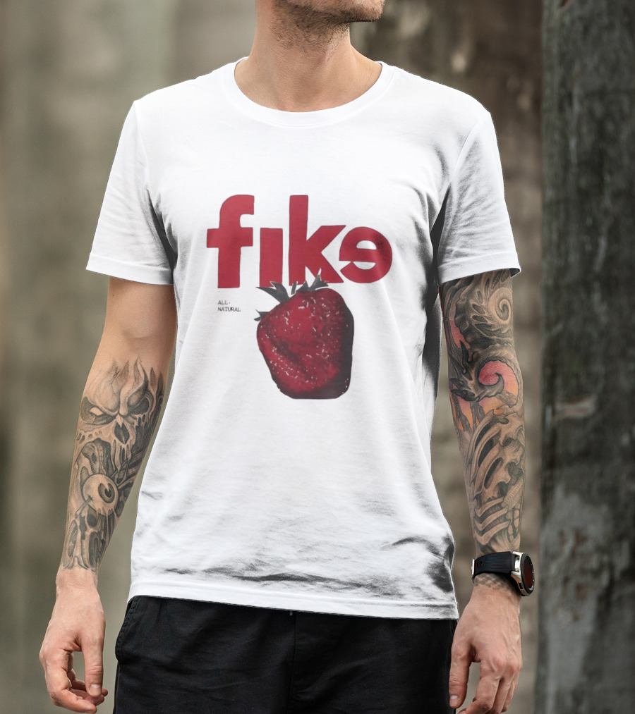 Fike All Natural Strawberry Red Bold Fresh Fruit T-Shirt