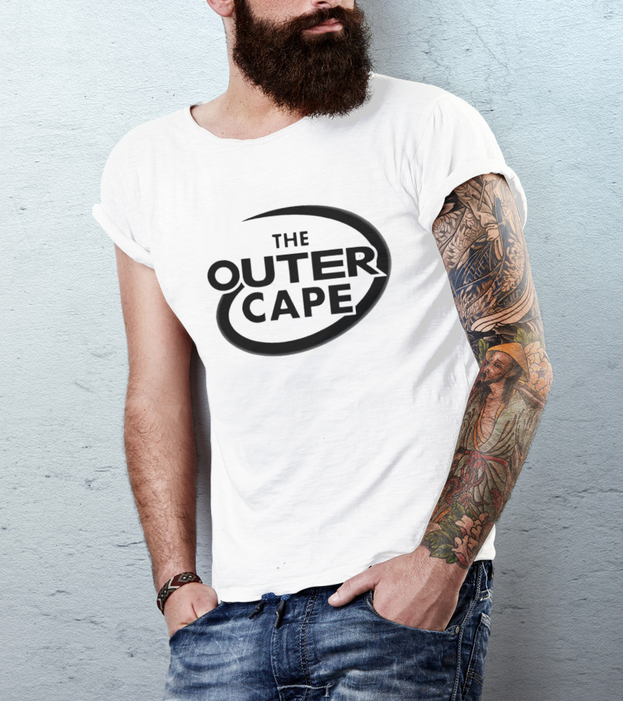 The Outer Cape Retro Style Bold Text Oval Highlight T-Shirt