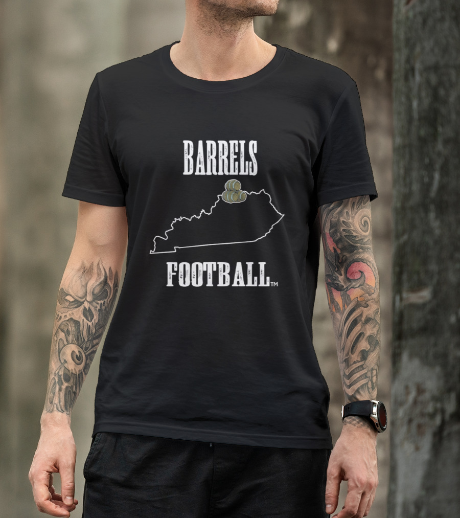 Kentucky Barrels Arena Football Barrels Football Map T-Shirt