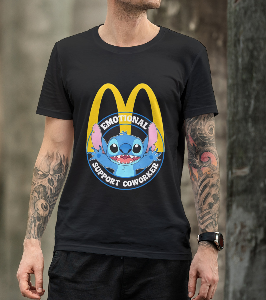 McDonald's Emotional Support Coworker Stitch T-Shirt