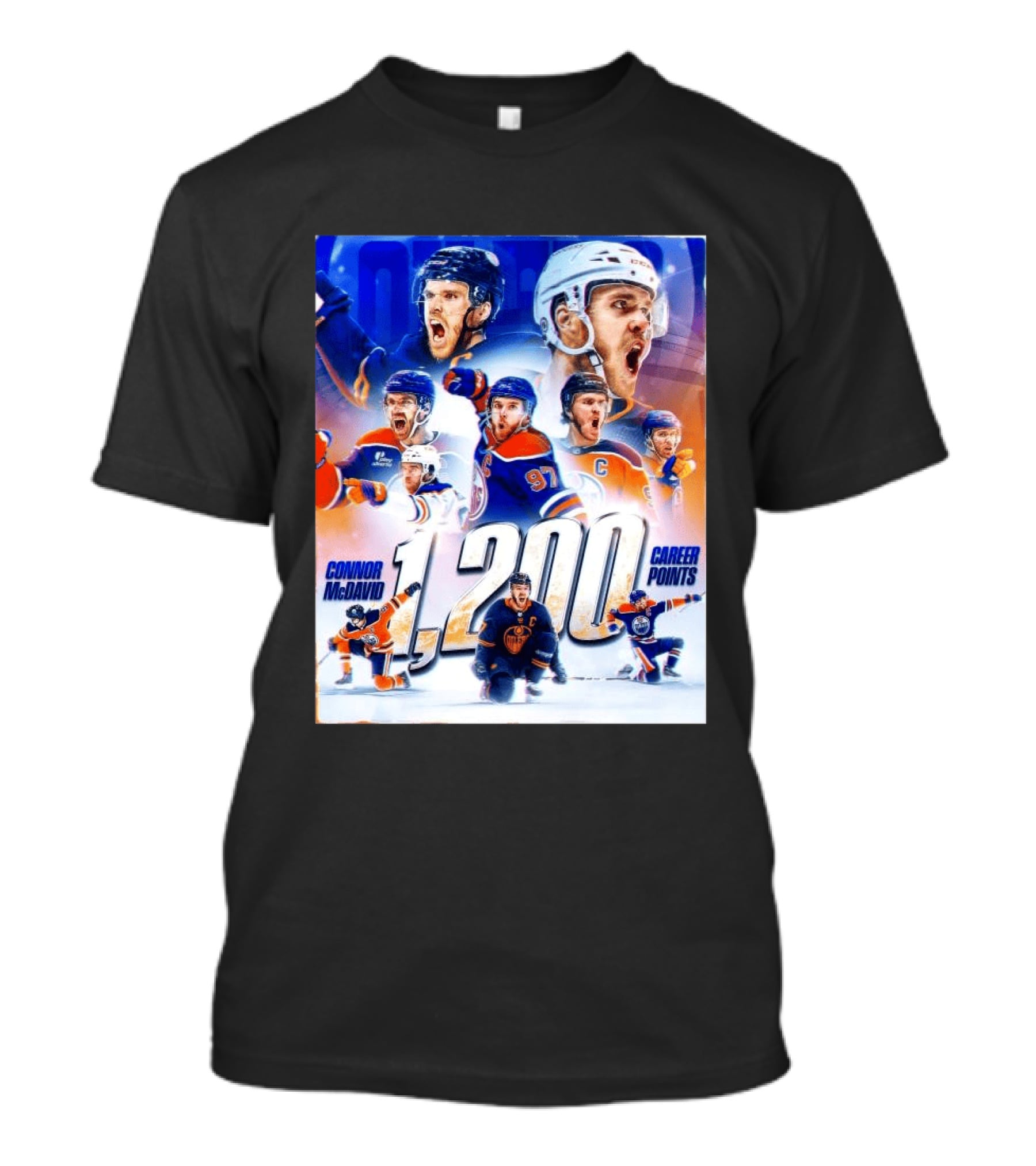 Connor McDavid 1200 Career Points NHL Record T-Shirt