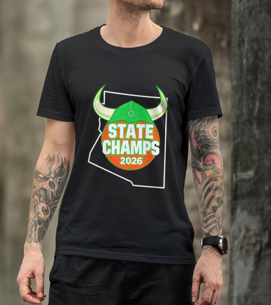 State Champs 2026 Arizona Basketball Viking Helmet T-Shirt