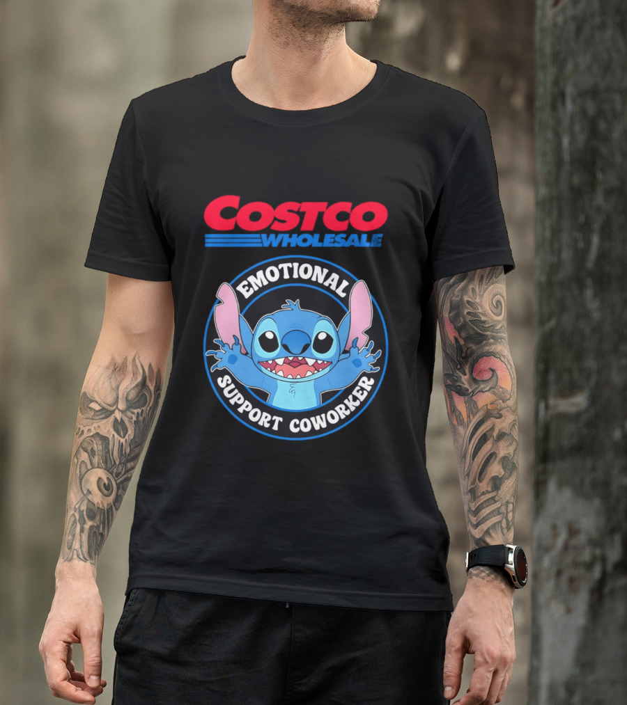 Costco Wholesale Emotional Support Coworker Stitch T-Shirt