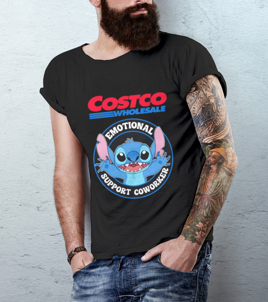 Costco Wholesale Emotional Support Coworker Stitch T-Shirt