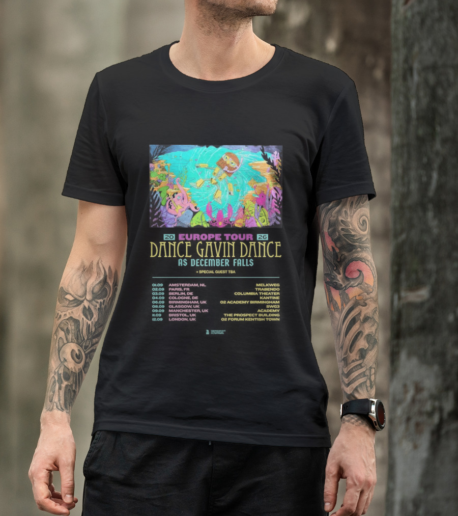 Dance Gavin Dance As December Falls 2026 UK EU Tour Schedule Dates T-Shirt