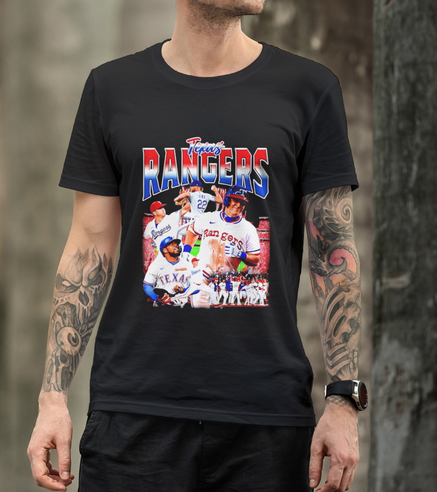 Texas Rangers Celebrate Baseball Team Collage 2025 T-Shirt