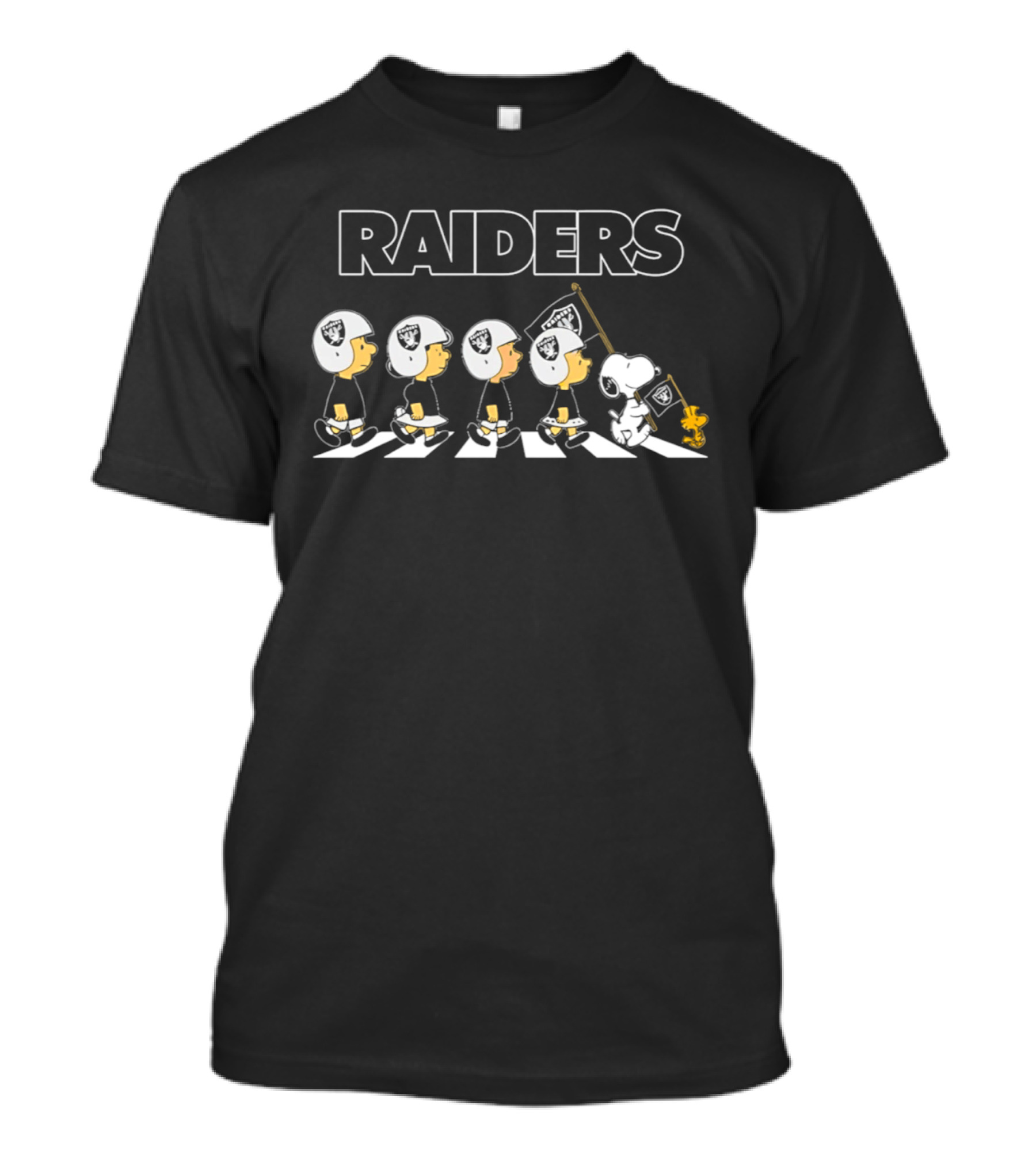 Peanuts Raiders Football Flag Parade With Snoopy And Friends T-Shirt