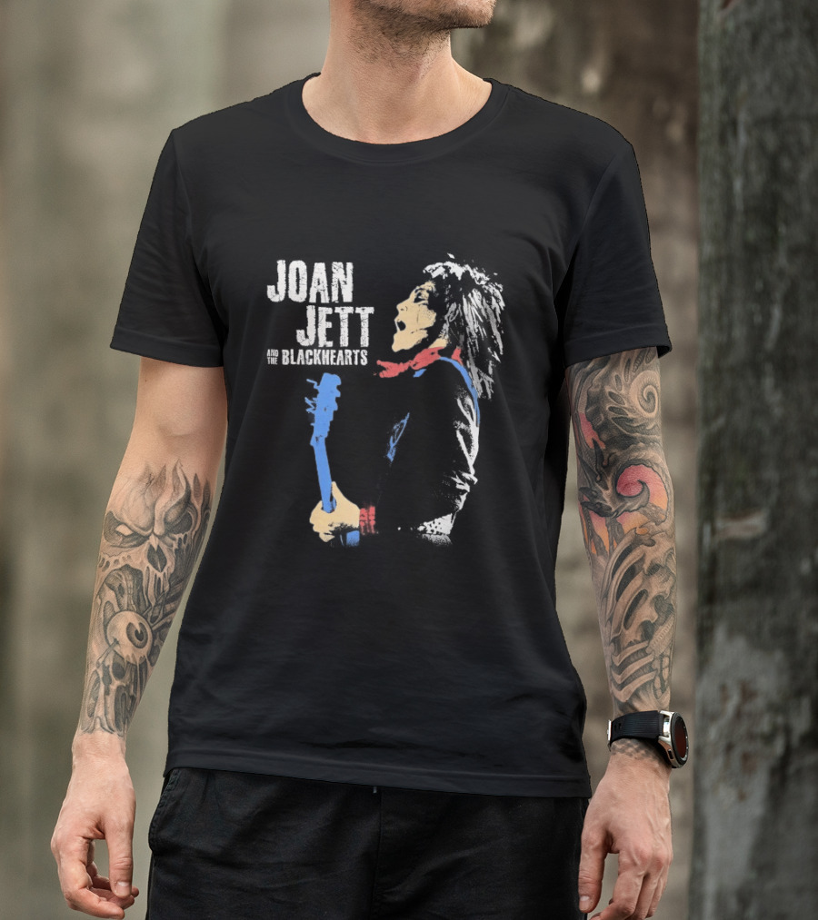 Joan Jett And The Blackhearts Vibrant Guitar Artwork Rock Fashion T-Shirt