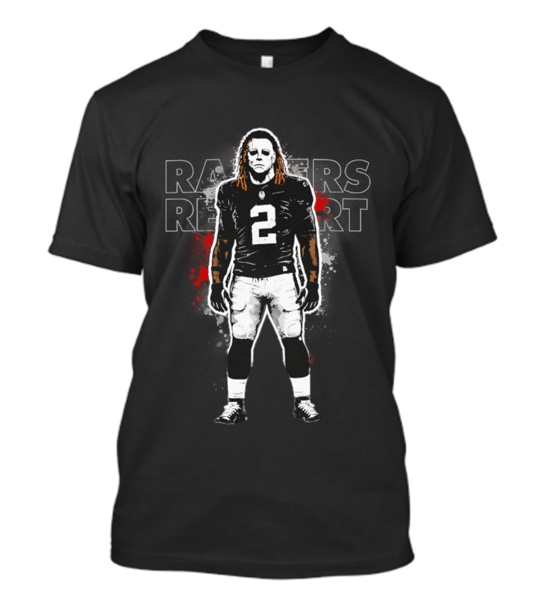 Las Vegas Raiders Michael Myers Number 2 Standing On Business Halloween Football Fan T-Shirt
