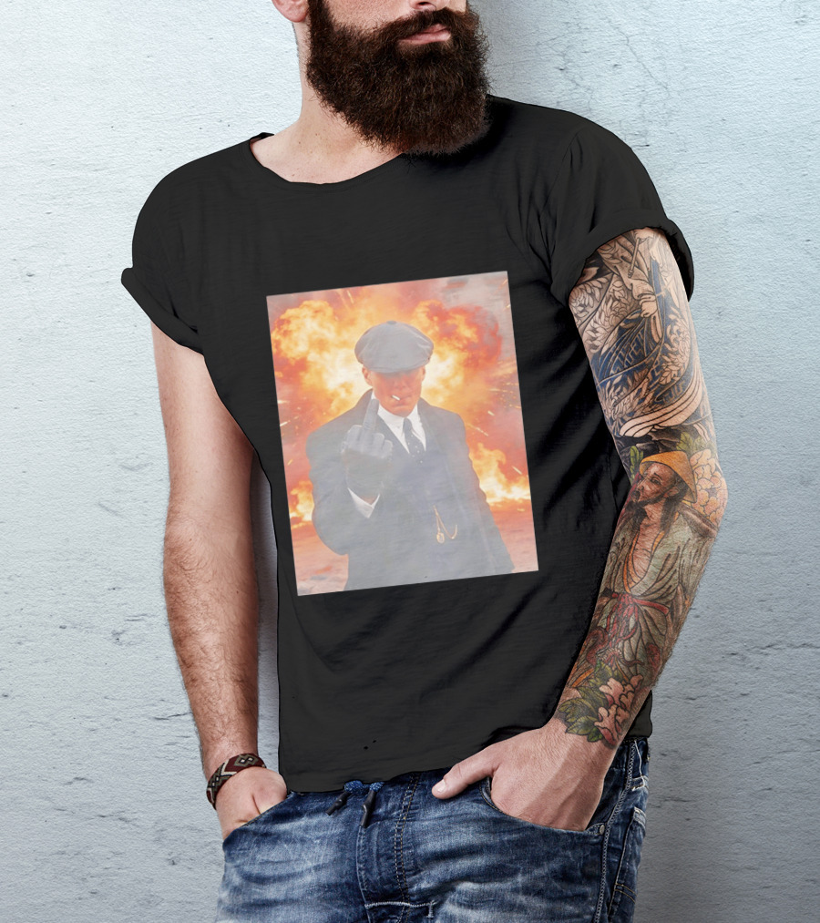 Peaky Blinders Shelby Explosion Middle Finger Iconic Scene T-Shirt