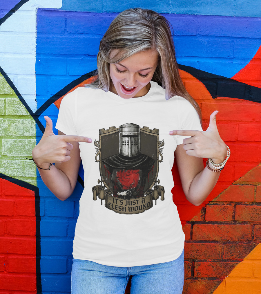 Monty Python Black Knight It's Just A Flesh Wound Holy Grail Movie T-Shirt