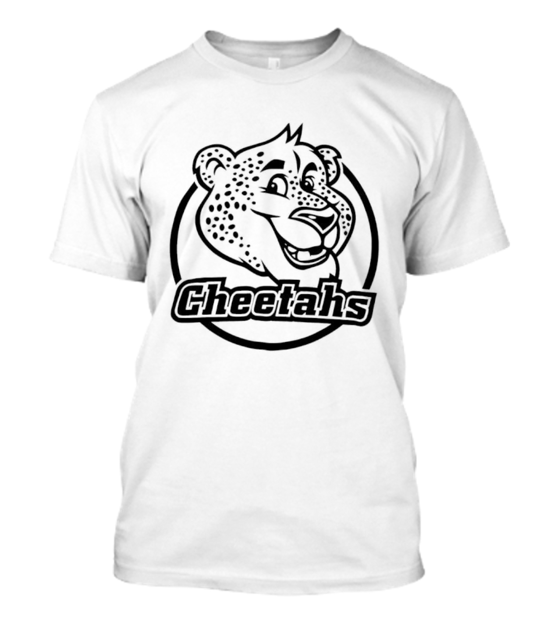 Cheetahs Cartoon Style Smiling Cheetah Head Circle T-Shirt