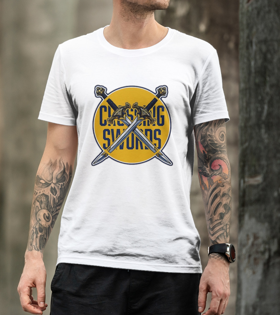 Crossing Swords Podcast Emblem Medieval Sword T-Shirt