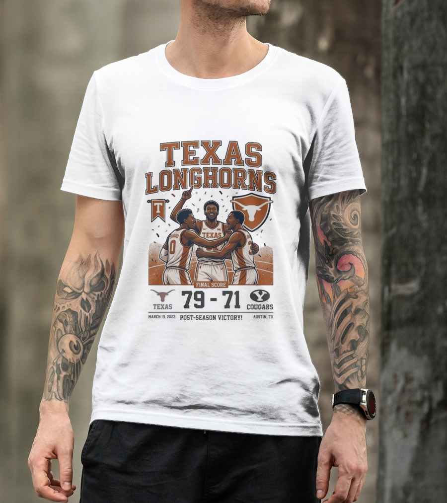 Texas Longhorns Basketball Triumph Over BYU Final Score Victory T-Shirt