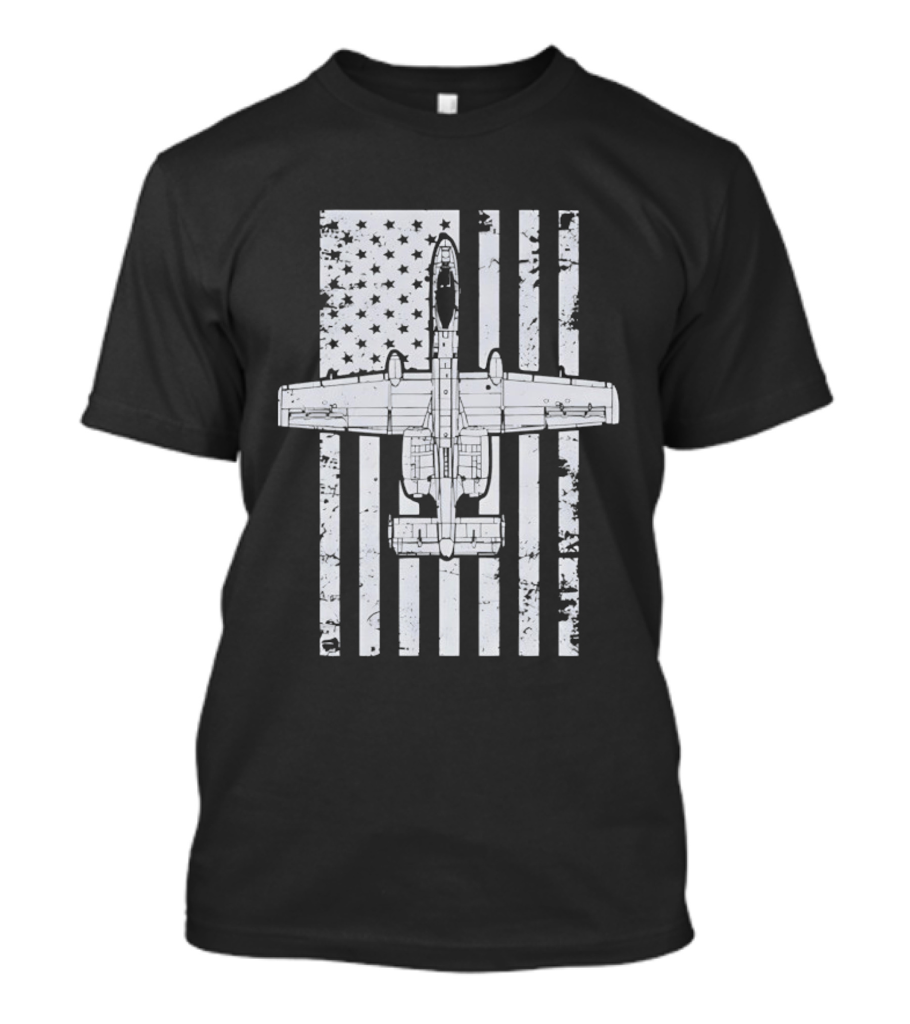 A 10 Warthog American Flag Distressed T-Shirt
