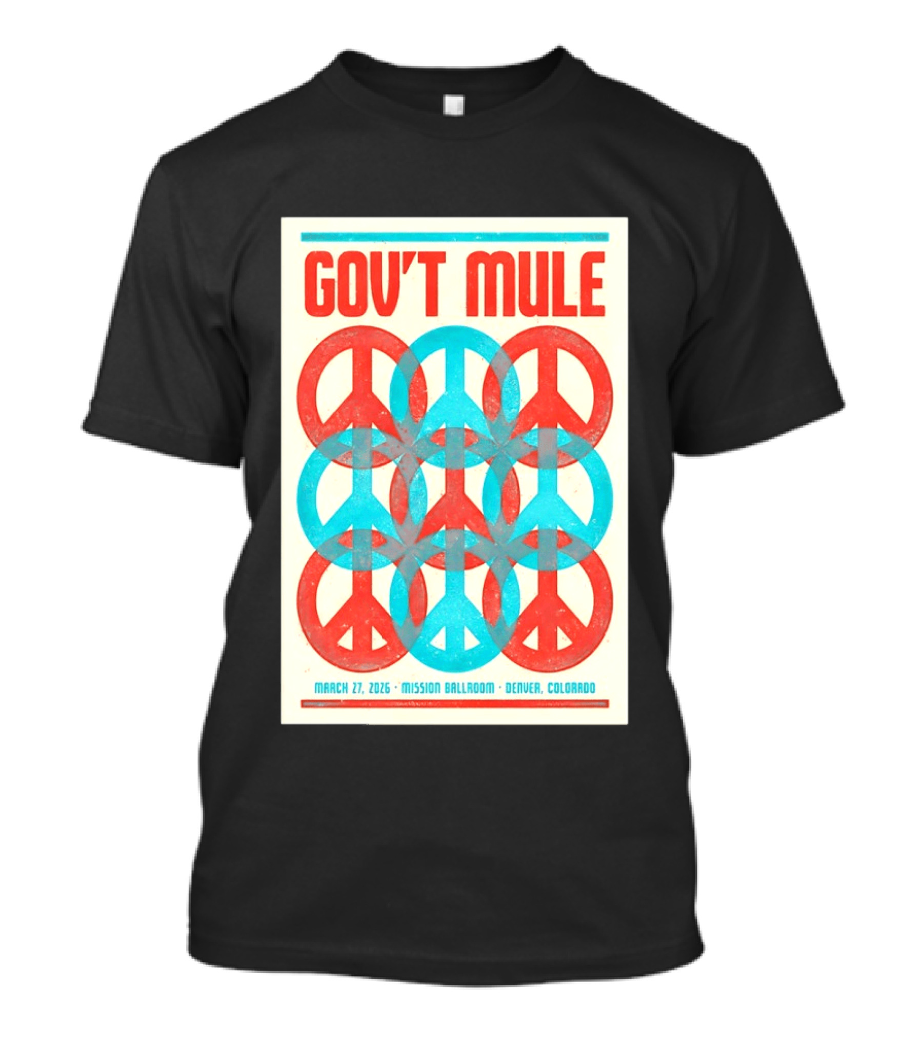 Gov't Mule Mission Ballroom Denver March 27 2026 Peace T-Shirt