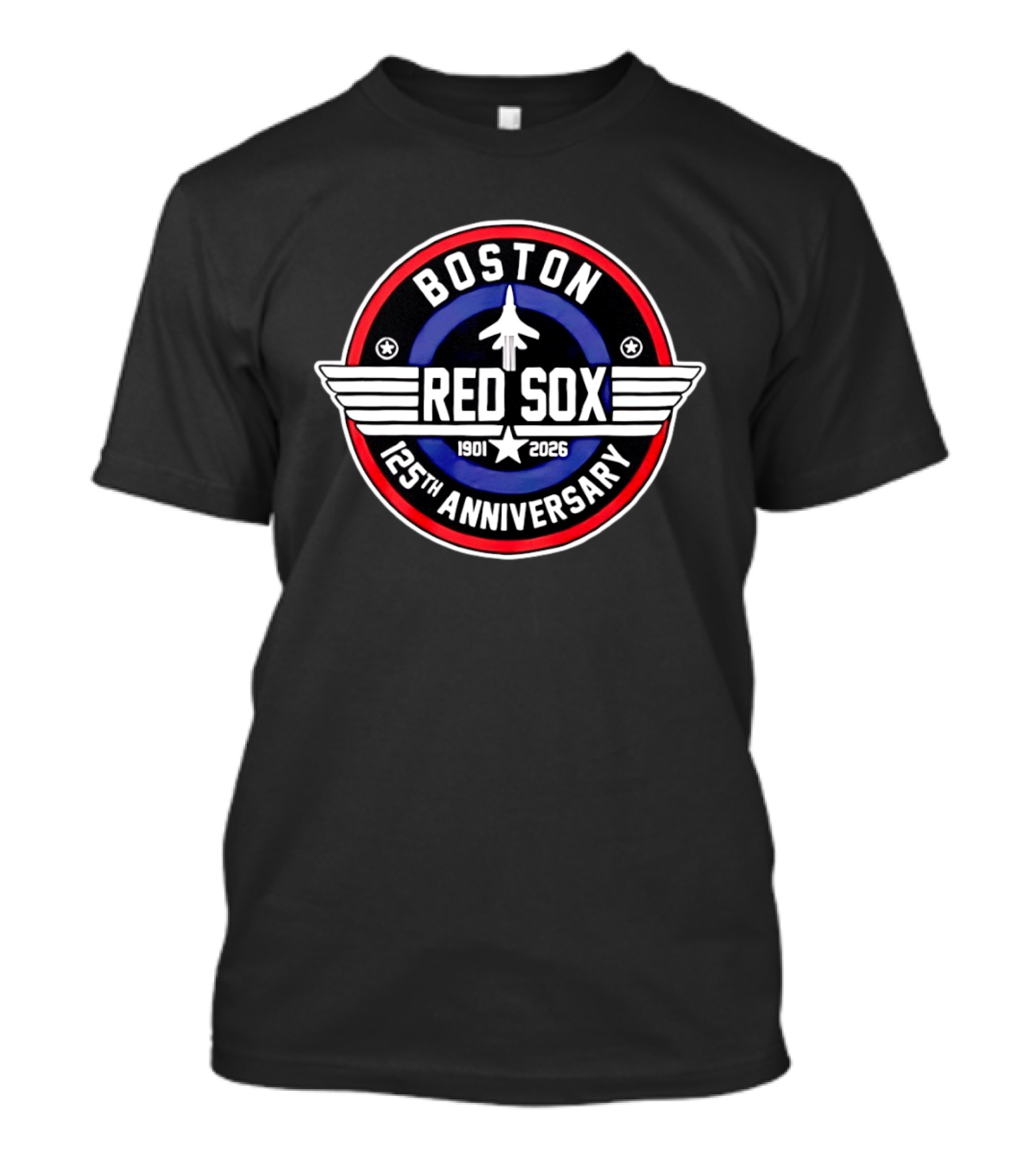 Boston Red Sox 125th Anniversary 1901 2026 Fighter Jet T-Shirt