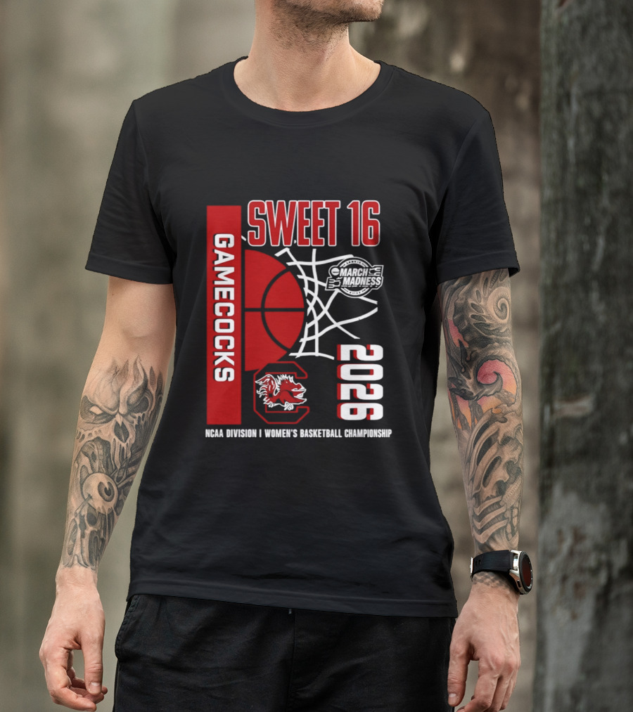 South Carolina Gamecocks 2026 NCAA Division I Women's Basketball Championship March Madness Sweet 16 T-Shirt