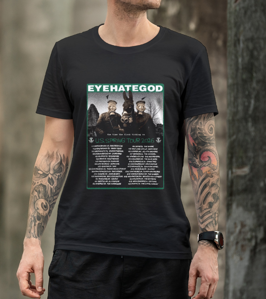 Eyehategod US Spring Tour 2026 The Time The Ticking On Tour Dates T-Shirt